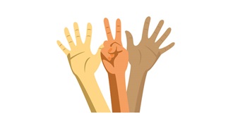 icona con mani di colore diverso